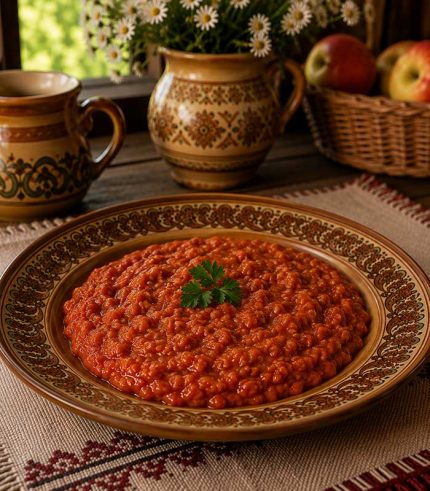 Bucură-te de gustul autentic al zacuscii, un preparat tradițional apreciat pentru aroma bogată și textura sa cremoasă. Savuroasă și potrivită pentru orice moment al zilei, zacusca este alegerea ideală pentru un mic dejun tradițional, o gustare sau un aperitiv